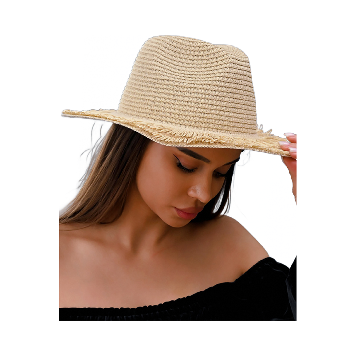 Raffia Short Brim Straw Panama Sun Hat