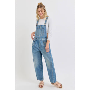 Mid Waisted Barrel Overalls