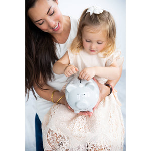 Polka Dot Piggy Bank | Gray