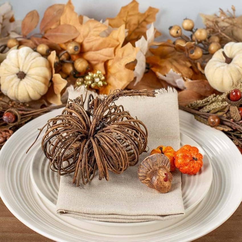 Natural Grapevine Mini Pumpkin