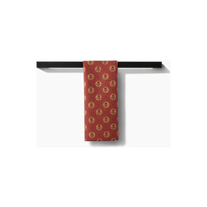 Geometry - Artisanal Floral Orange Tea Towel