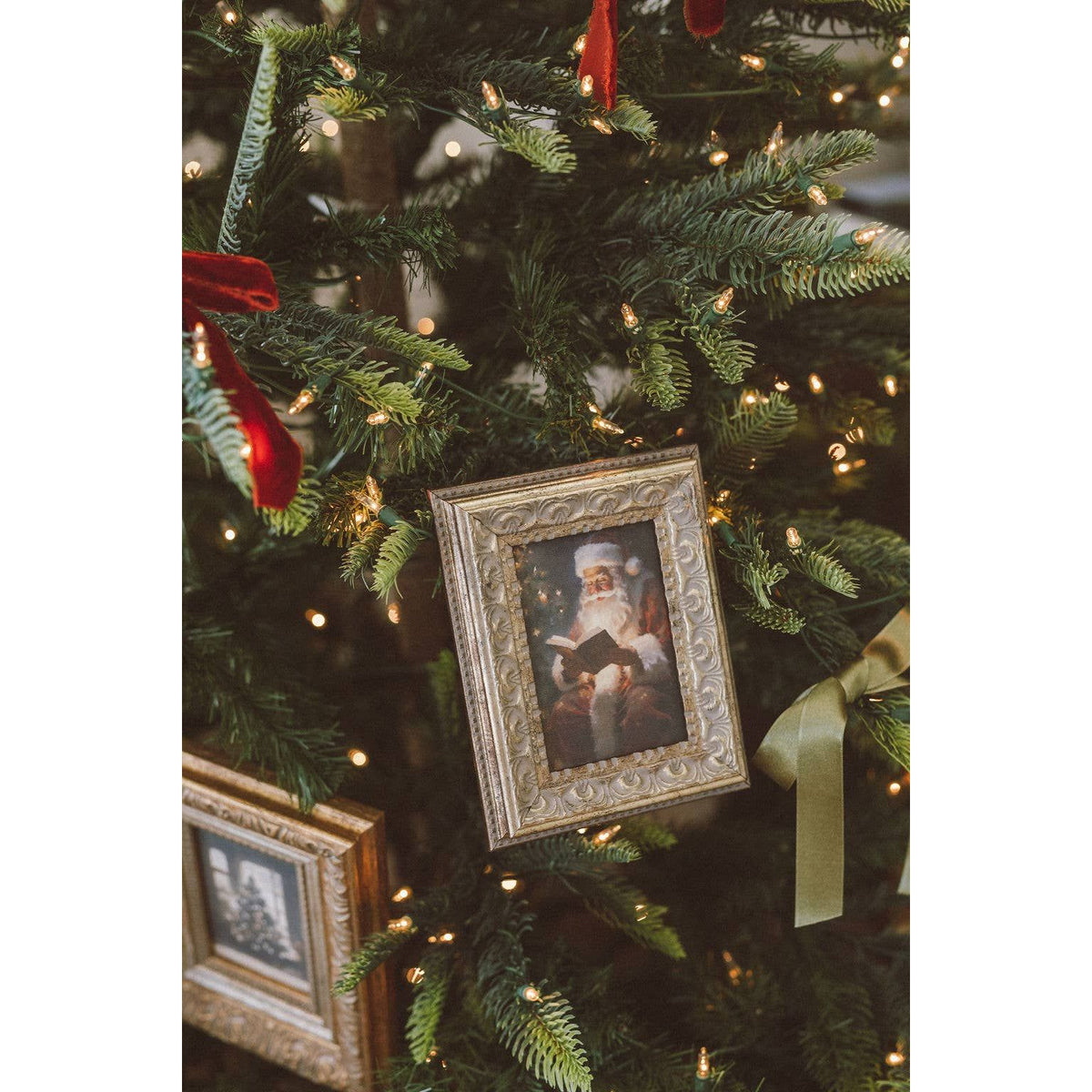 Classic Santa Framed Antique Art | 8 x 10