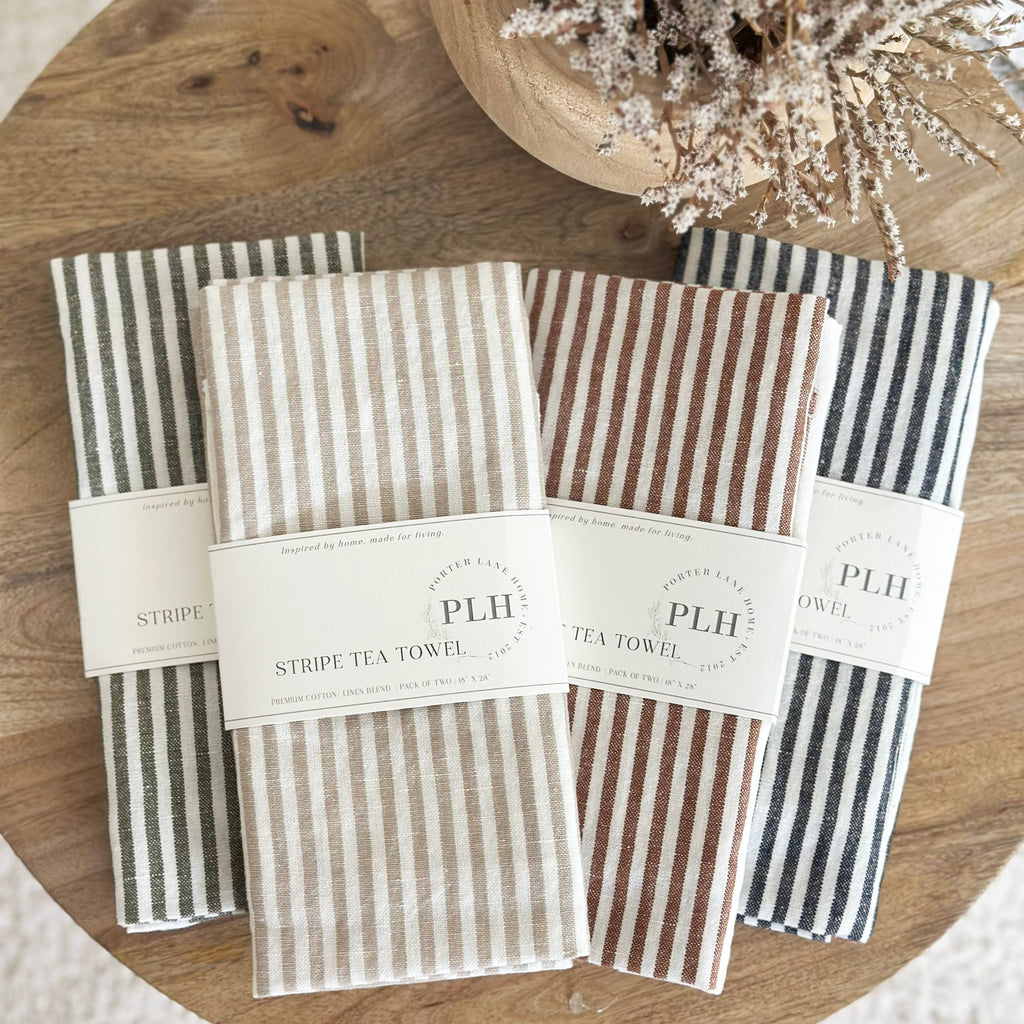 S/2 Stripe Tea Towel Set