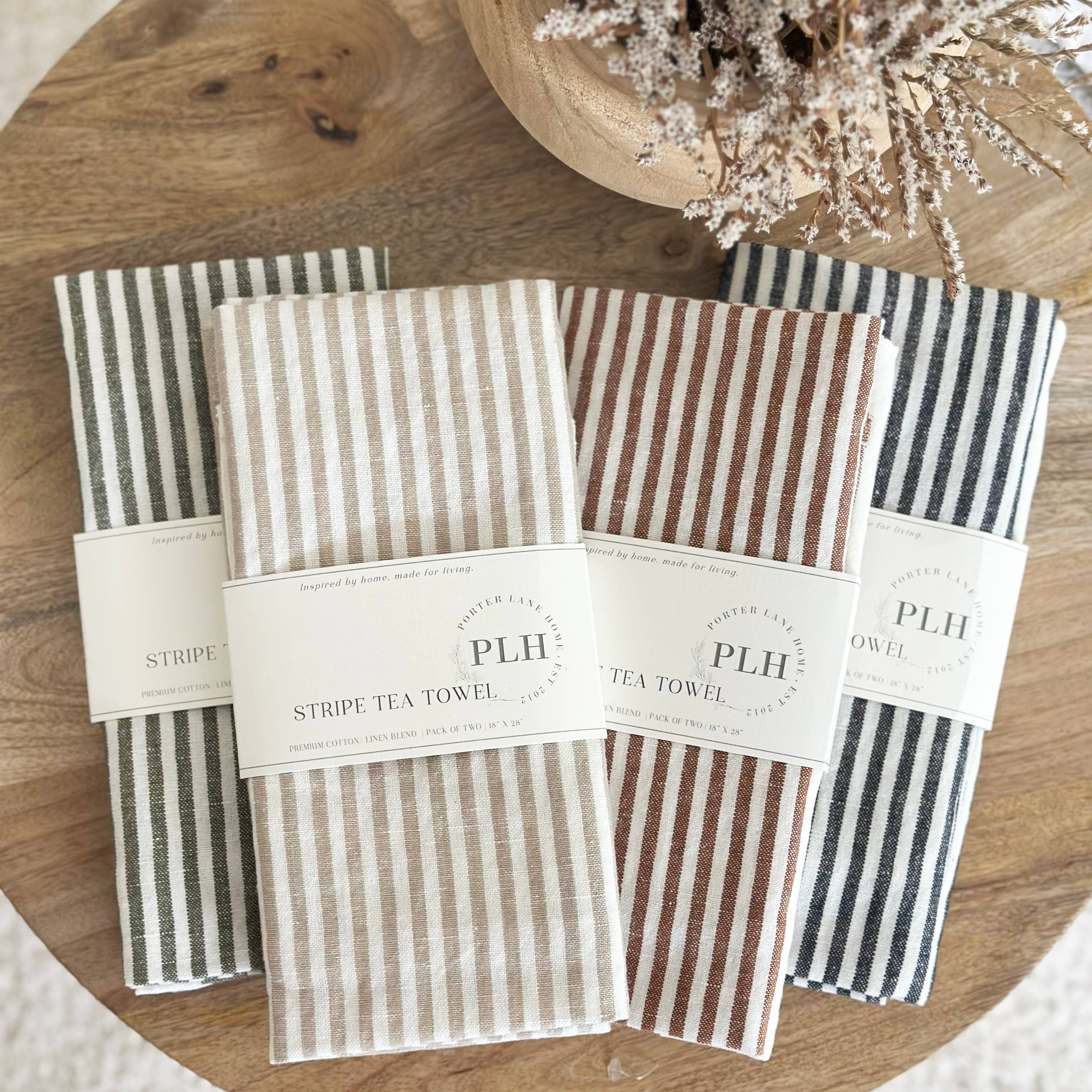 S/2 Stripe Tea Towel Set