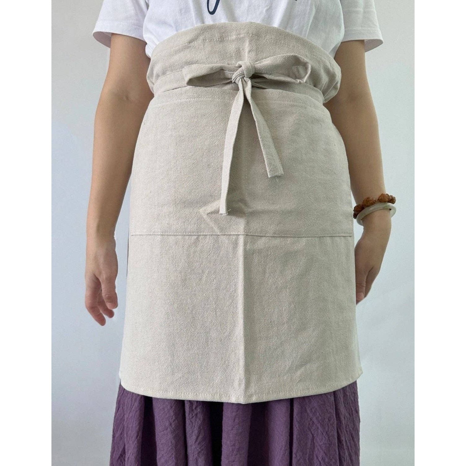 Linen Half Apron w/Pockets