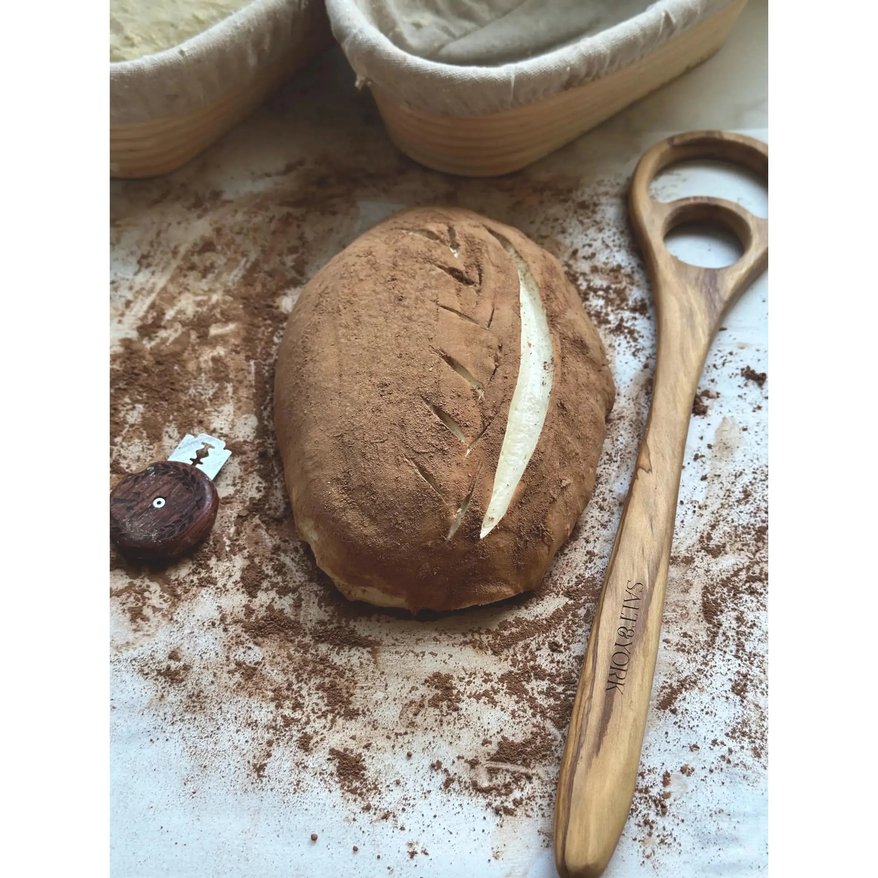 Olive Wood Dough Hook/Whisk