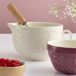 Mason Cash | In the Meadow | Wildflowers Embossed Batter Bowl | Cream - 2 Quart