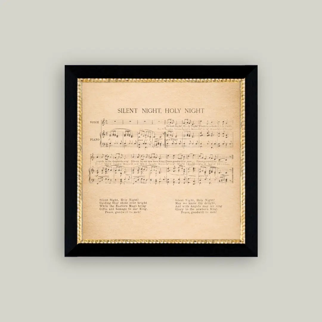 Silent Night Framed Antique Art | 6x6