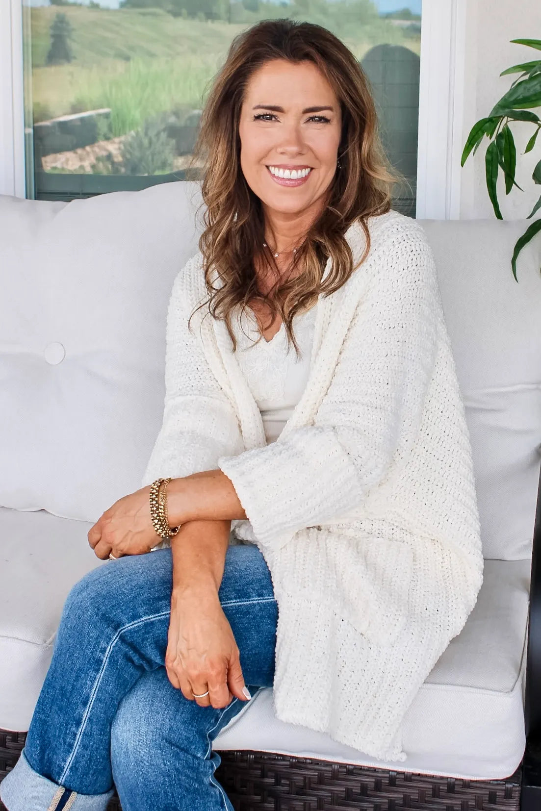 Marcy Chenille POL Cardigan