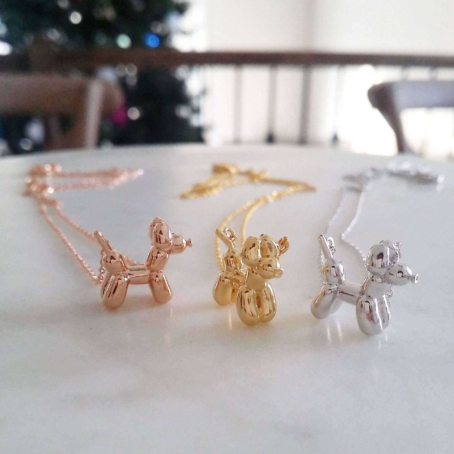 Balloon Dog Necklace | Gold
