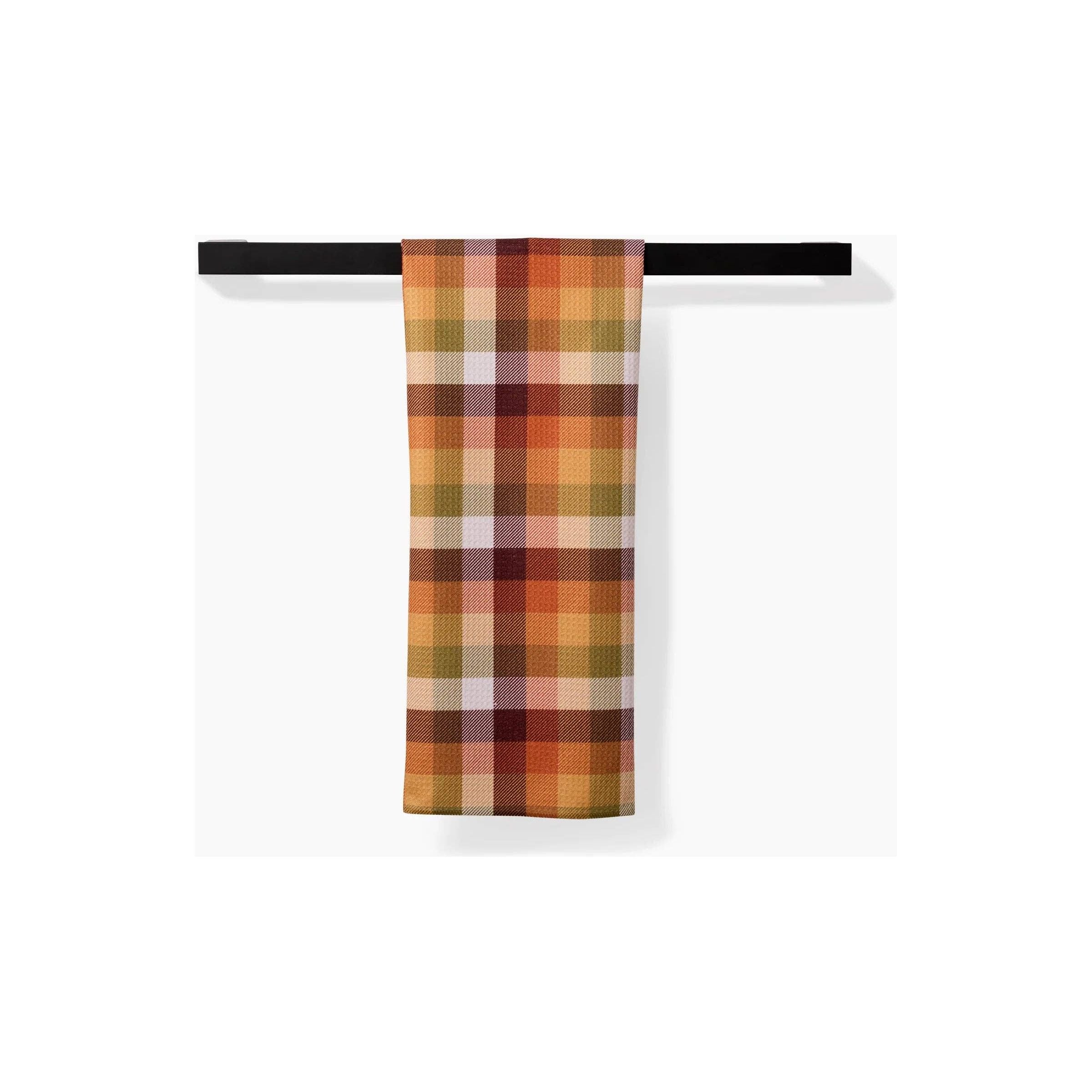 Geometry Tea Towel | Rustic Autumn Plaid