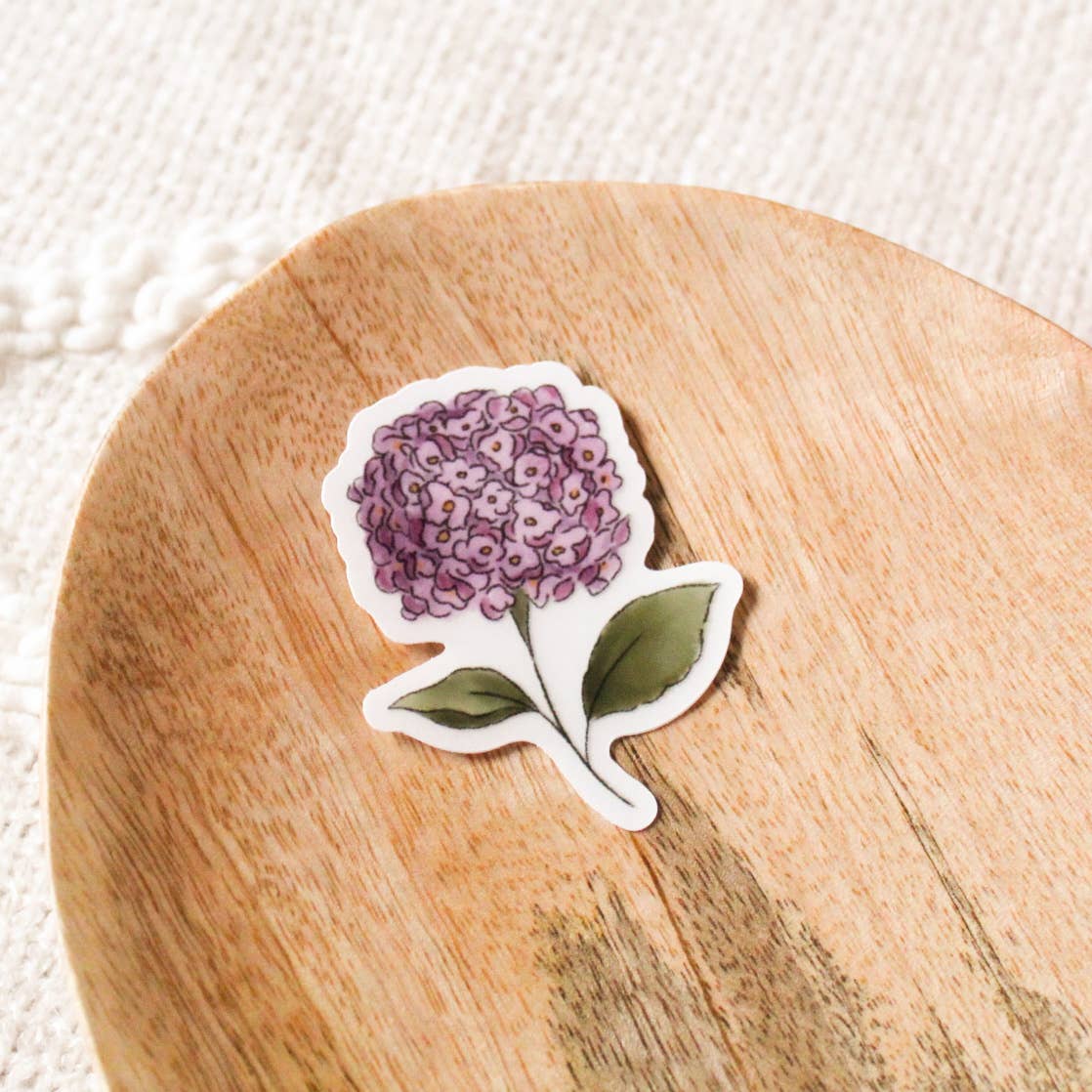 Clear Purple Hydrangea Sticker