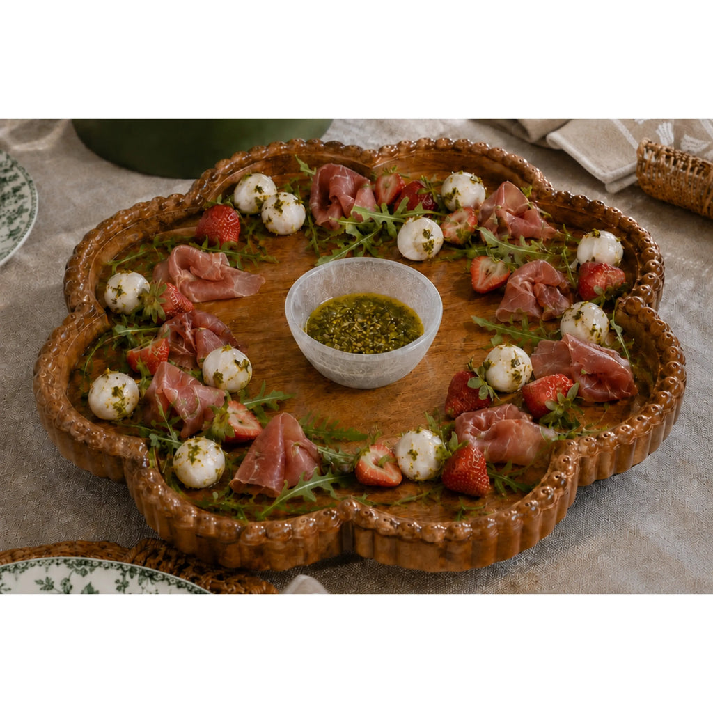 Vintage English Scalloped Bread Board Lazy Susan