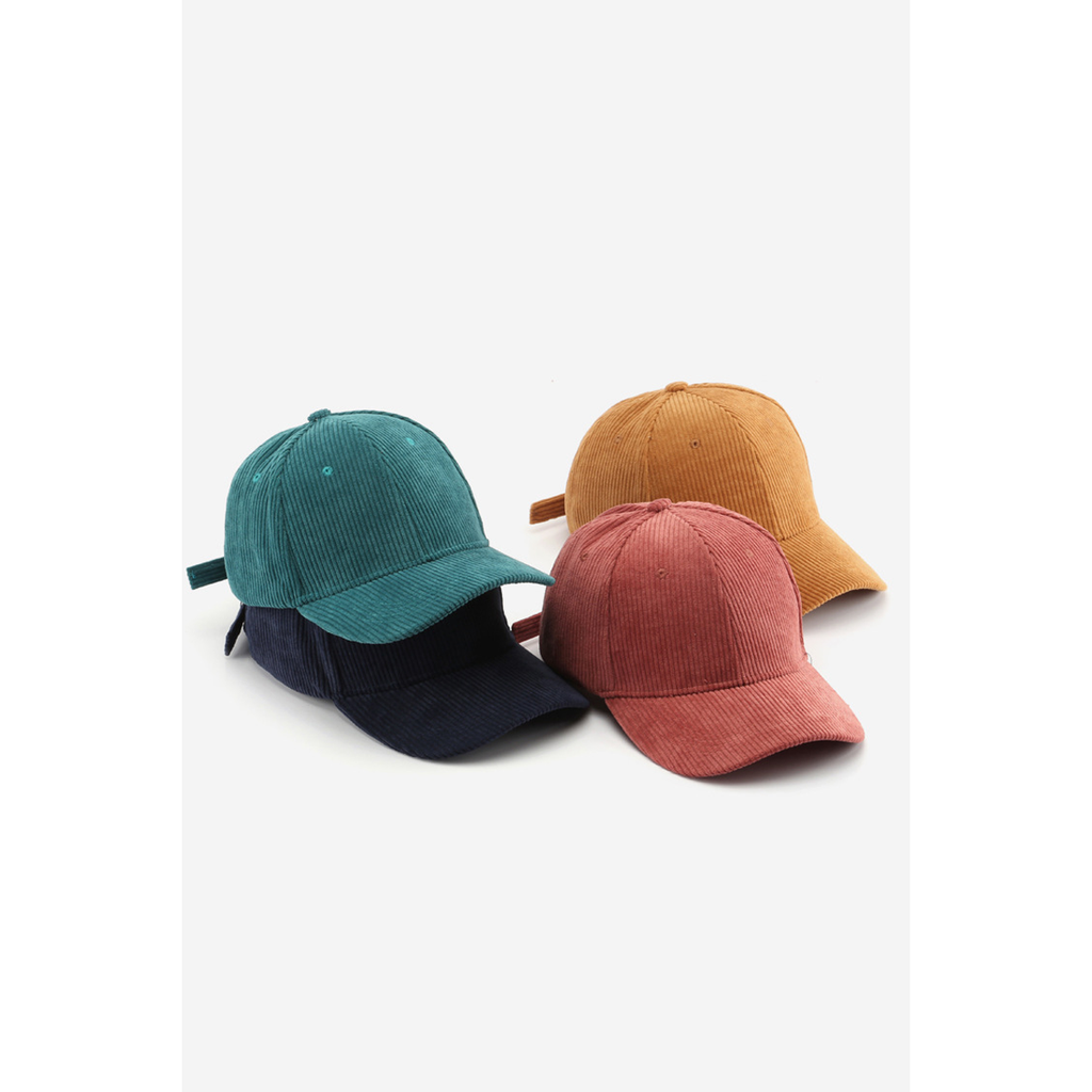 ACCITY - Corduroy Baseball Cap Unisex Winter Warm Outdoor_CWAH0517: GREEN / (OS) 2