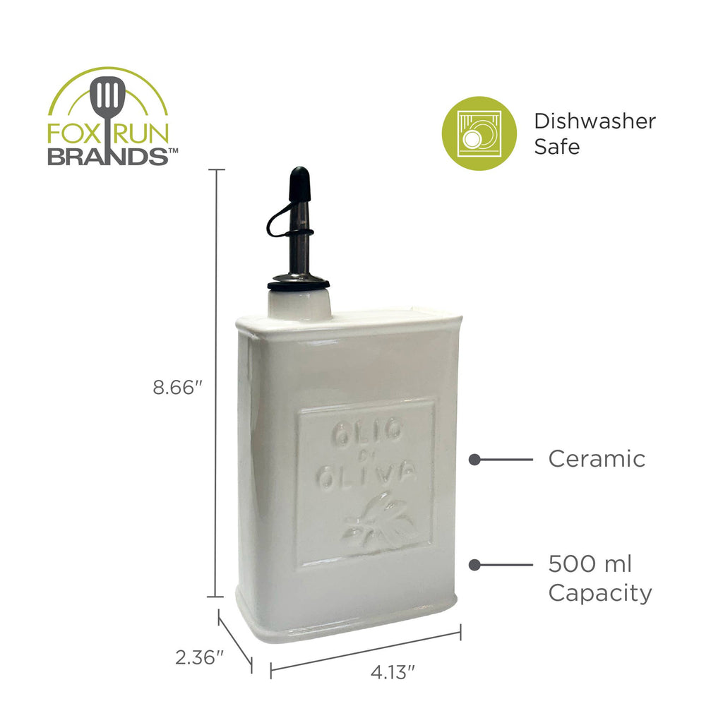 Fox Run Brands - Fox Run White Ceramic Oil Can, 17 oz/500 ML