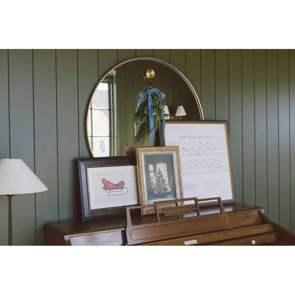 Glowing Christmas Tree Framed Antique Art | 7 x 9