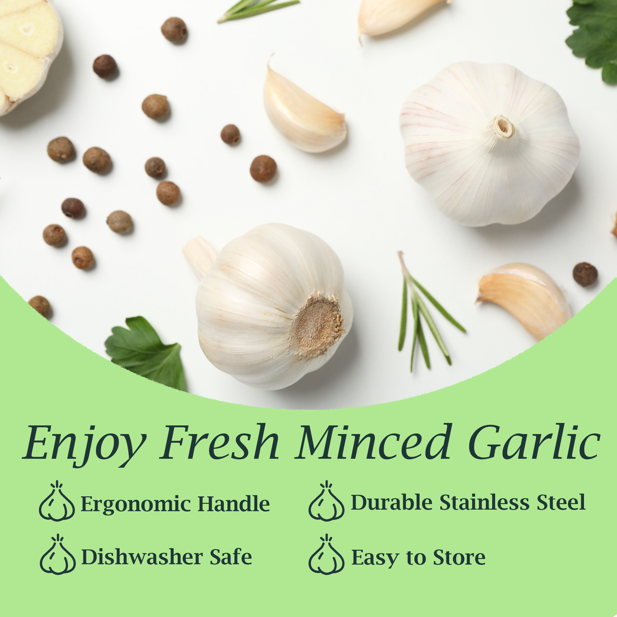 Fox Run Brands - Fox Run Stainless Steel Garlic Rocker Press, Garlic Mincer