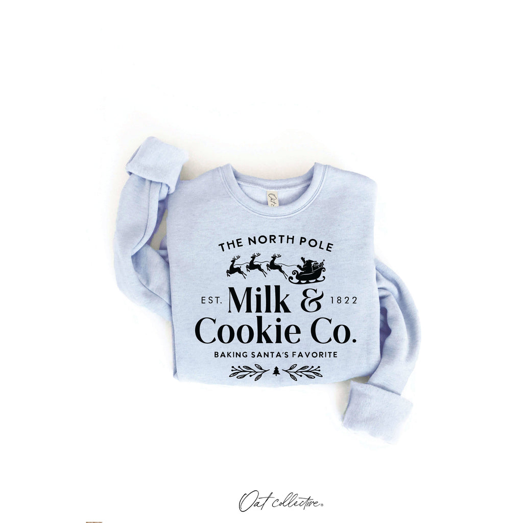 The North Pole Milk & Cookie Graphic Sweatshirt | Heather Green