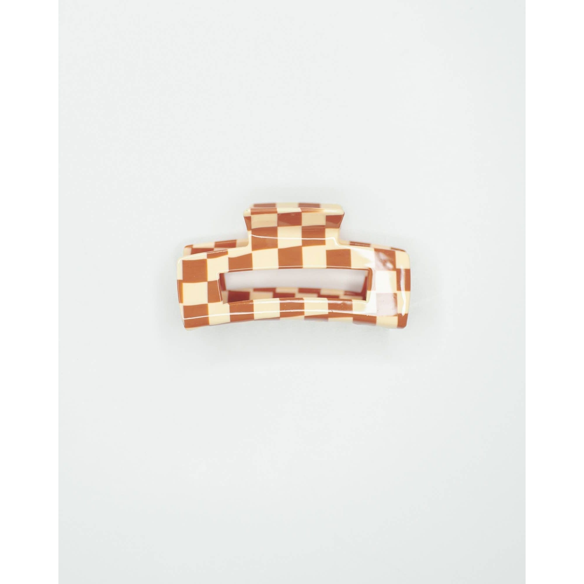 Checker Hair Claw | Orange