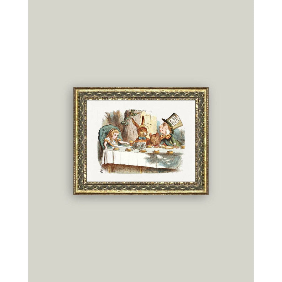 Framed Antique Art | Tea Party w/the Mad Hatter - 7x5