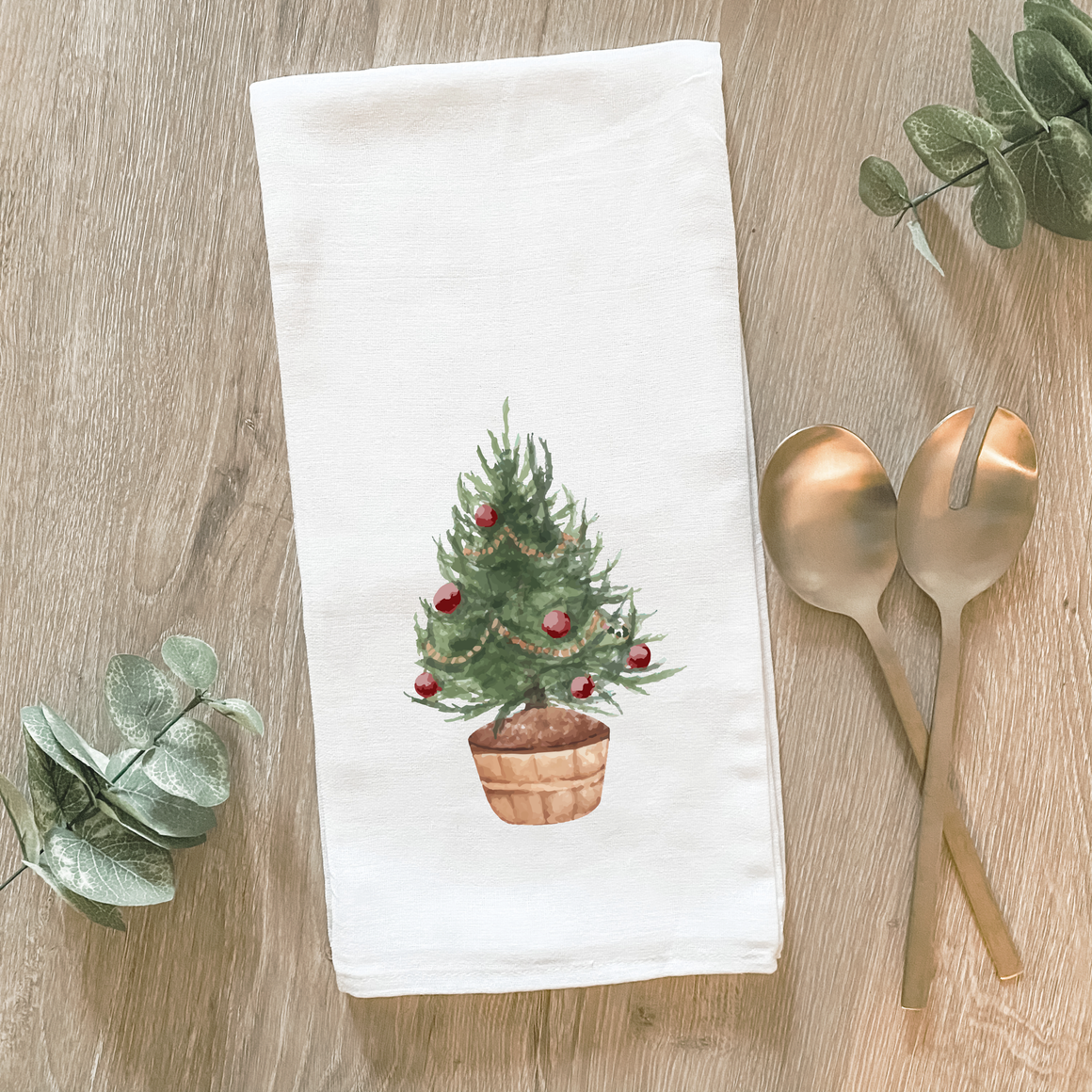 Cotton Tea Towel | Holiday Christmas Tree