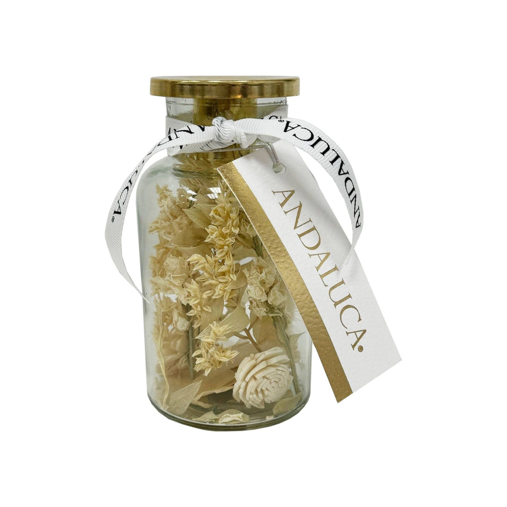 Botanical Taper Candle Holder: Stout Shape | White Blossoms