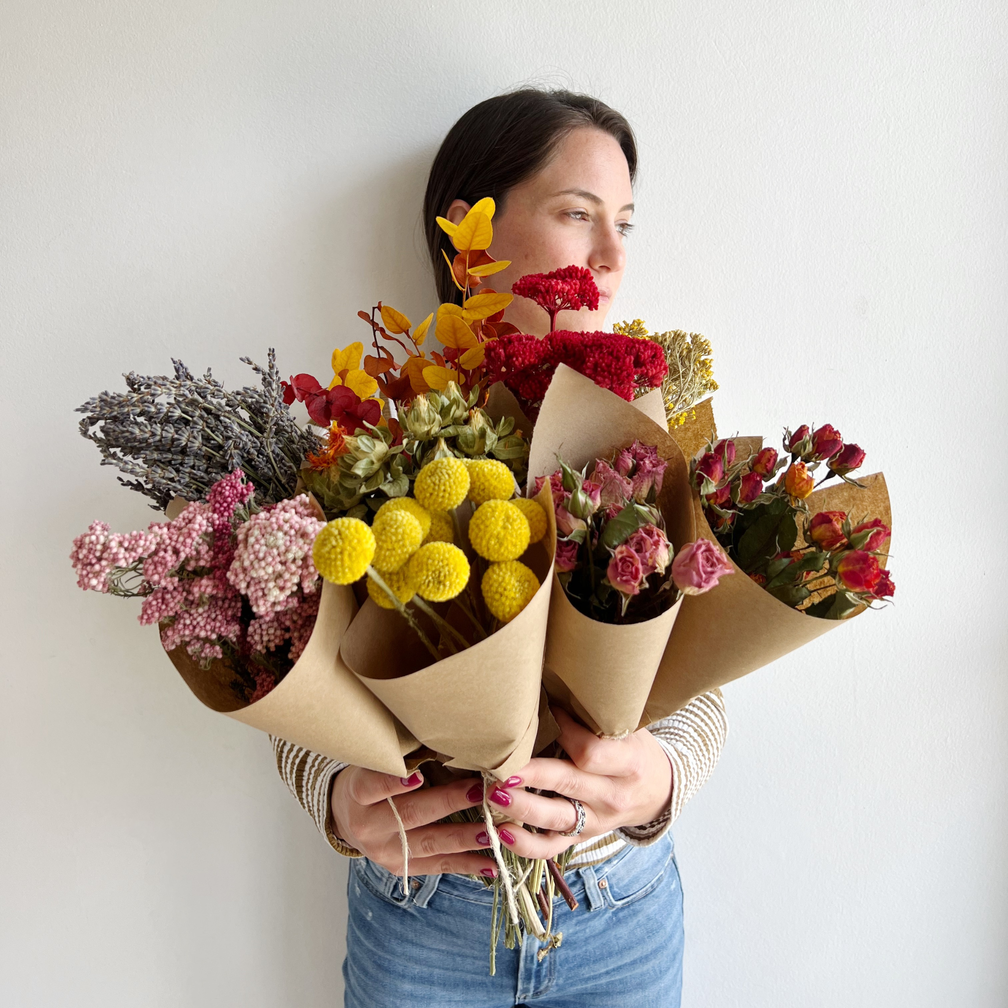 Dried Flower Bunch | Spray Rose : Fall Toned