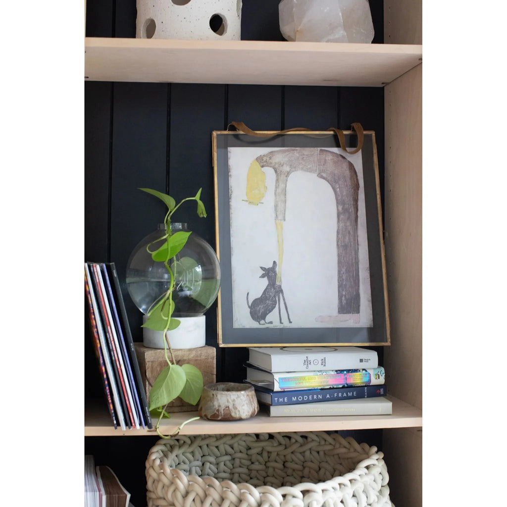 Glass & Metal Wall Hanging Picture Frame | Brass - 14.25” x 19”