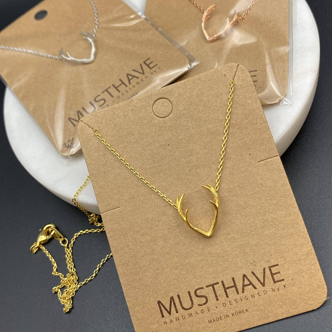 Antler Necklace | Gold