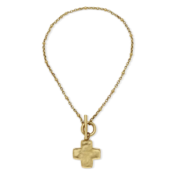 Life In Balance Cross Toggle Necklace