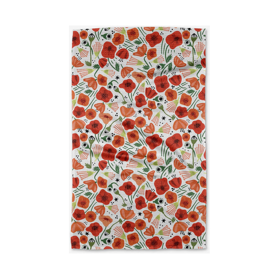 Geometry - Poppy Power Tea Towel