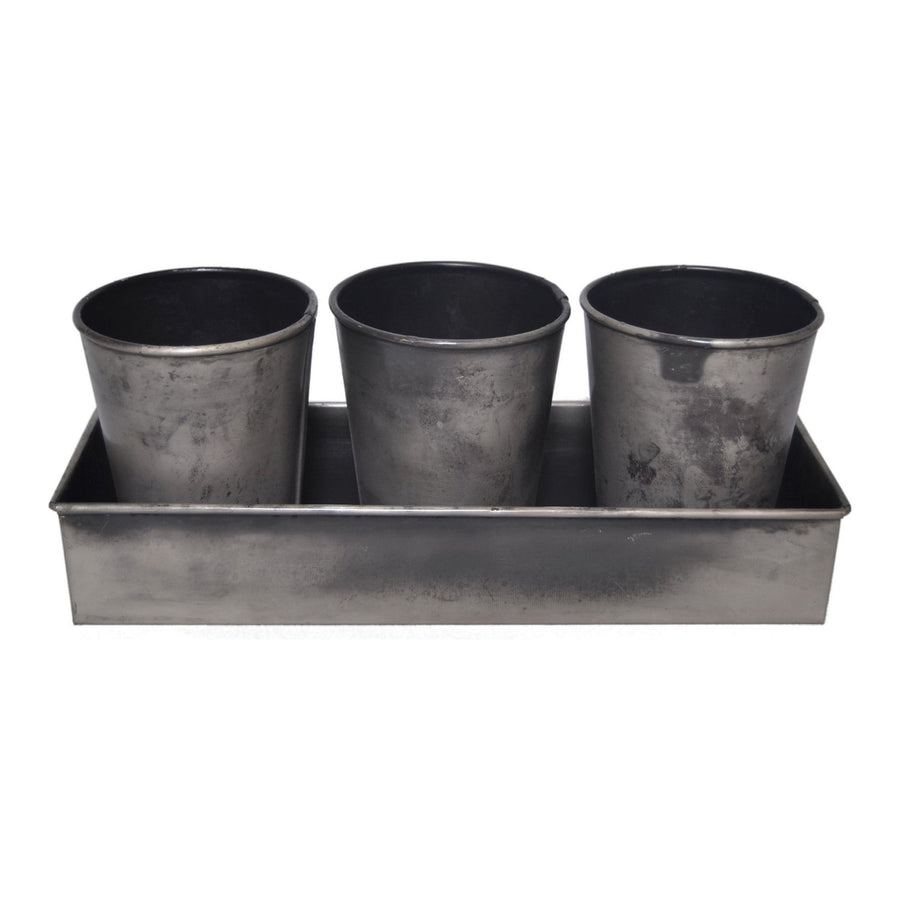 S/3 Iron Pots w/Tray