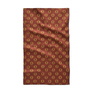 Geometry - Artisanal Floral Orange Tea Towel