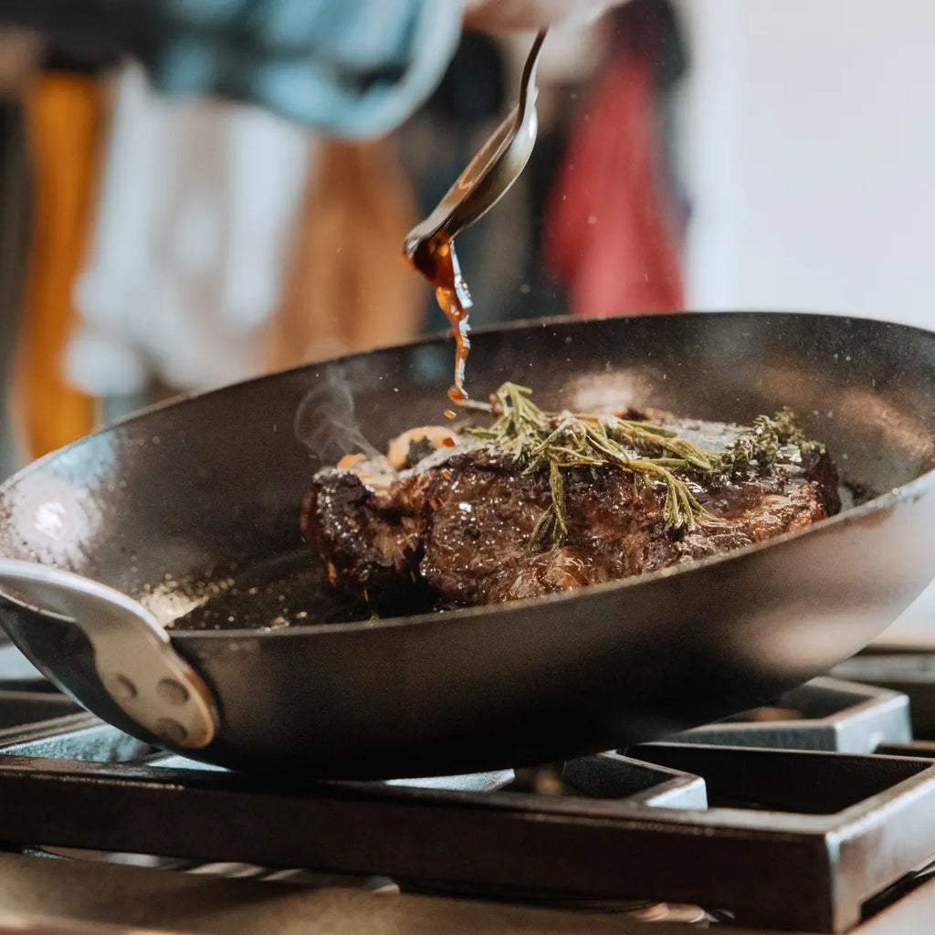 Seasoned Carbon Steel Frying Pan