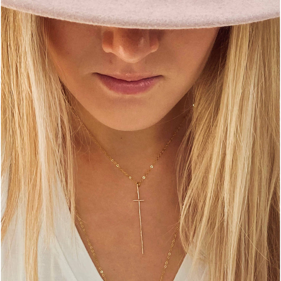 Modern Cross Necklace | 14 Kt Gold Filled