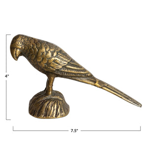 Antique Gold Finish Cast Aluminum Bird