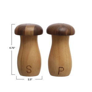 Mushroom Shaped Salt & Pepper Shaker Set