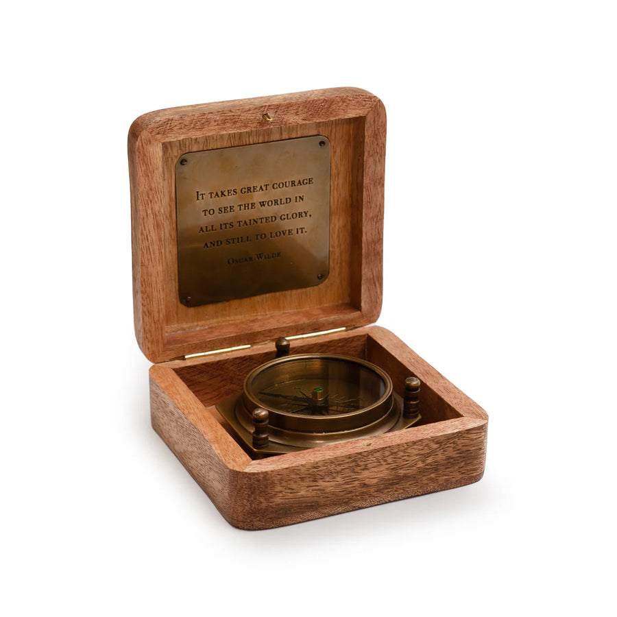 Tripod Compass in Wooden Box