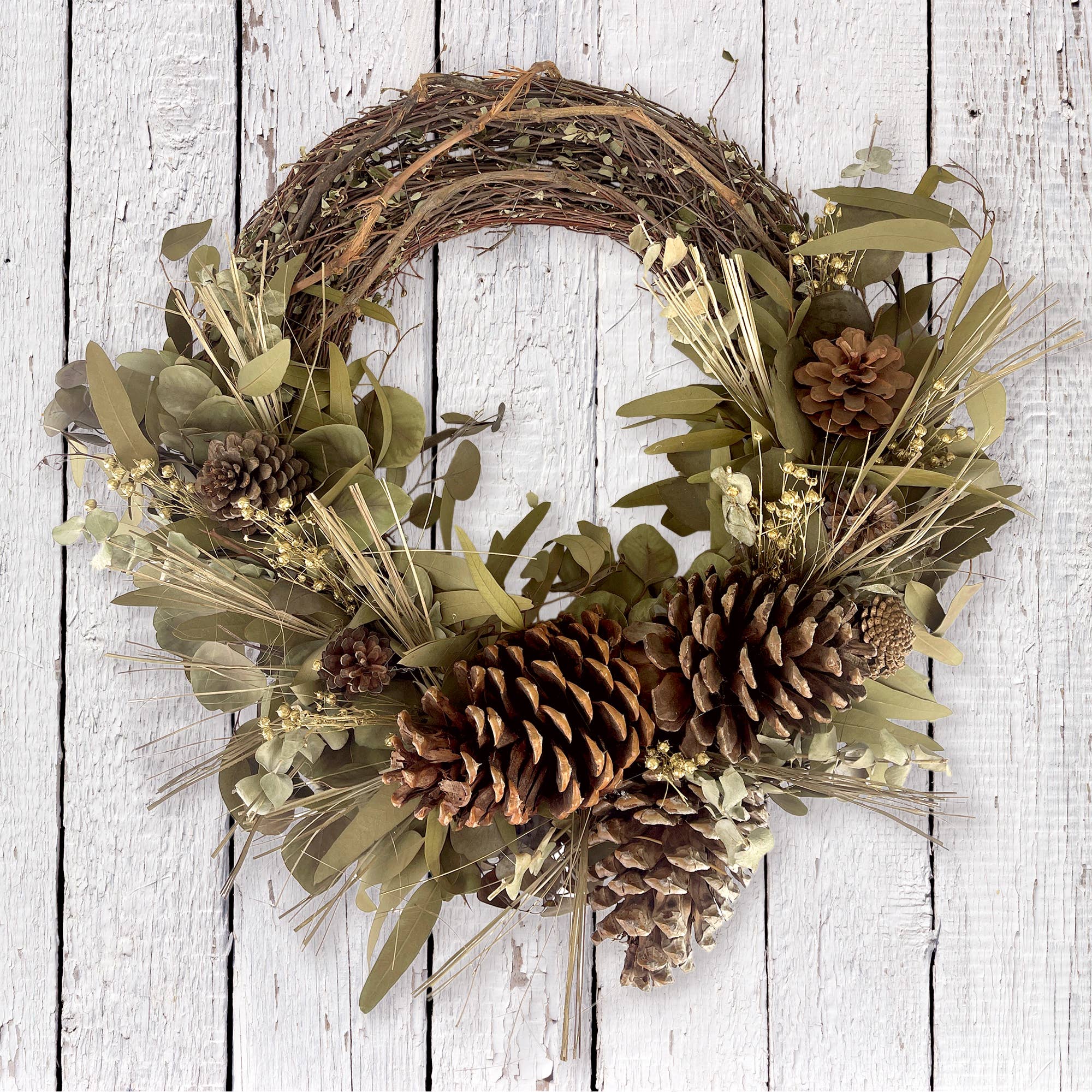 Woodland Pinecone Half Wreath