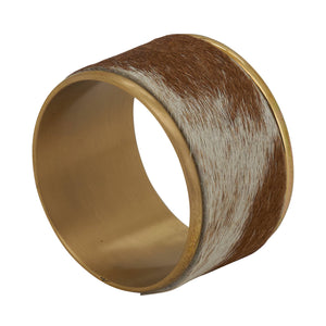 Cow Hide Napkin Ring | Brown