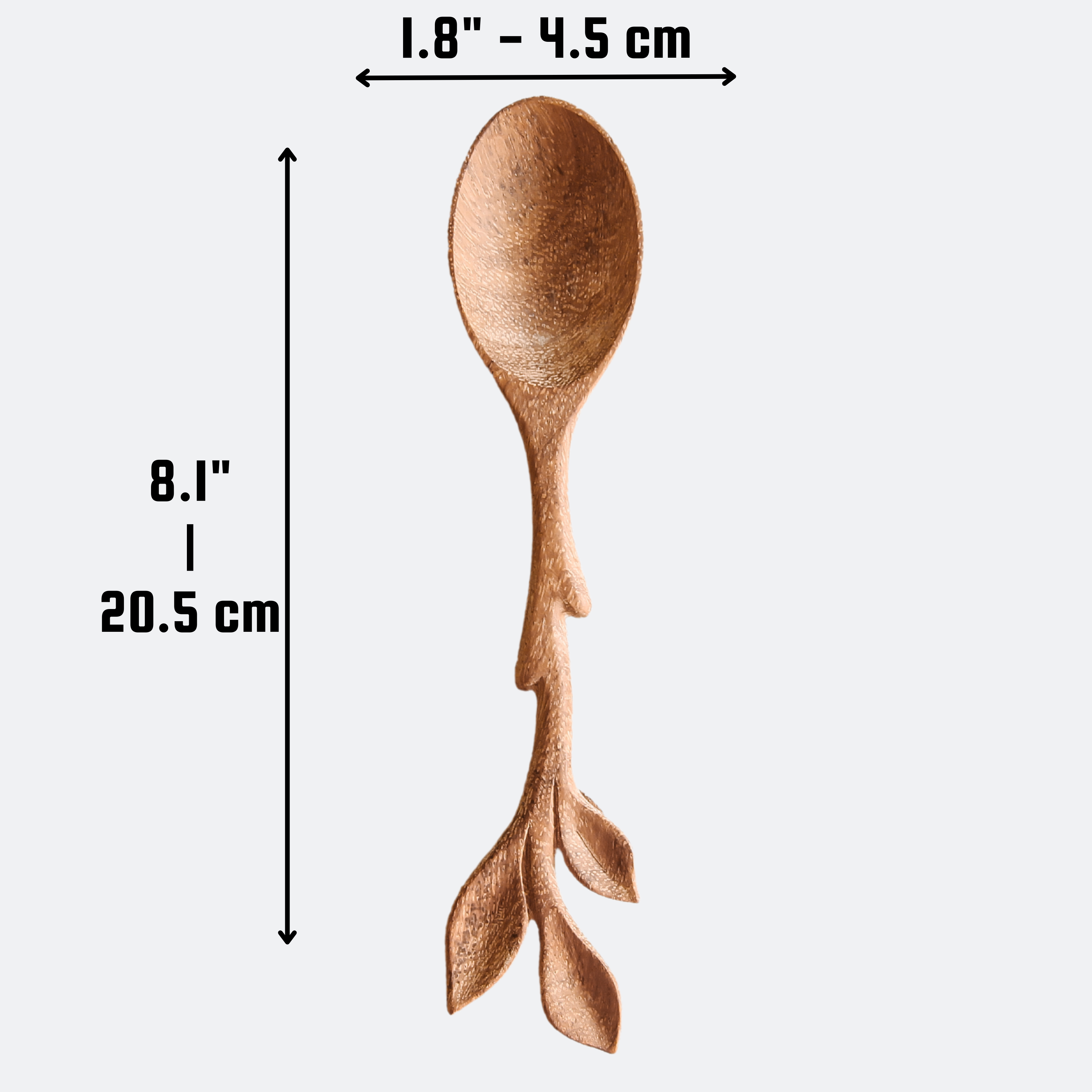 Wooden Spoon w/Artisan Leaf Handle