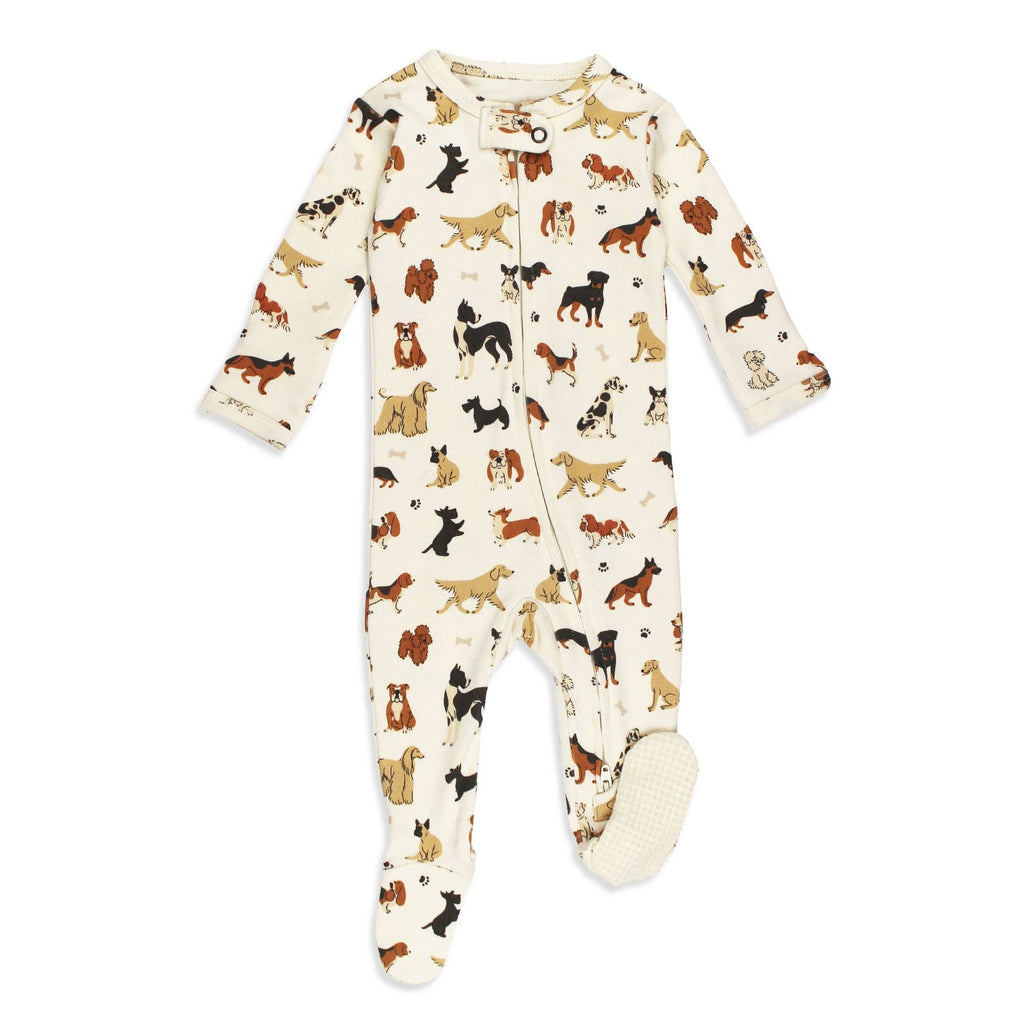L'ovedbaby - Puppy Love | Organic Zipper Footie: 3-6m