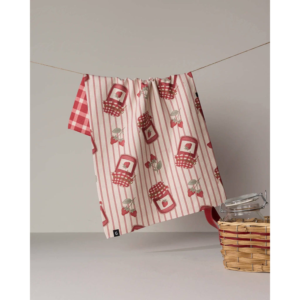 Geometry - Strawberry Jam Luxe Kitchen Towel