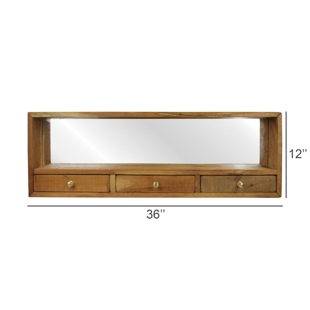 Reclaimed Mirror w/3 Drawers