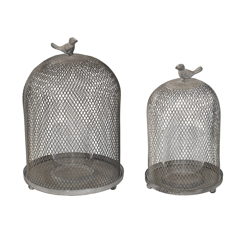 Antique Gray Mesh Ophira Sparrow Candle Holder