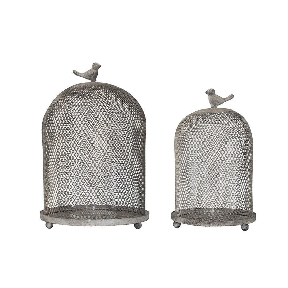 Antique Gray Mesh Ophira Sparrow Candle Holder