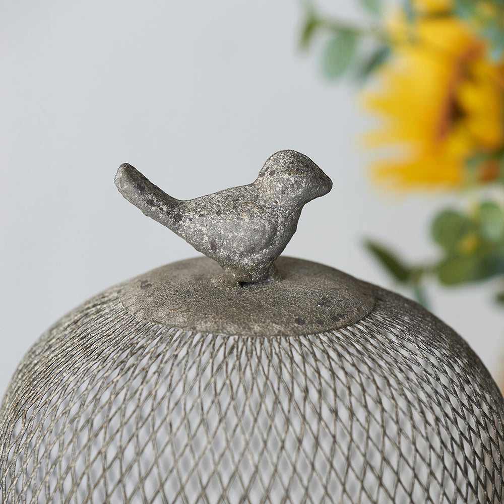 Antique Gray Mesh Ophira Sparrow Candle Holder