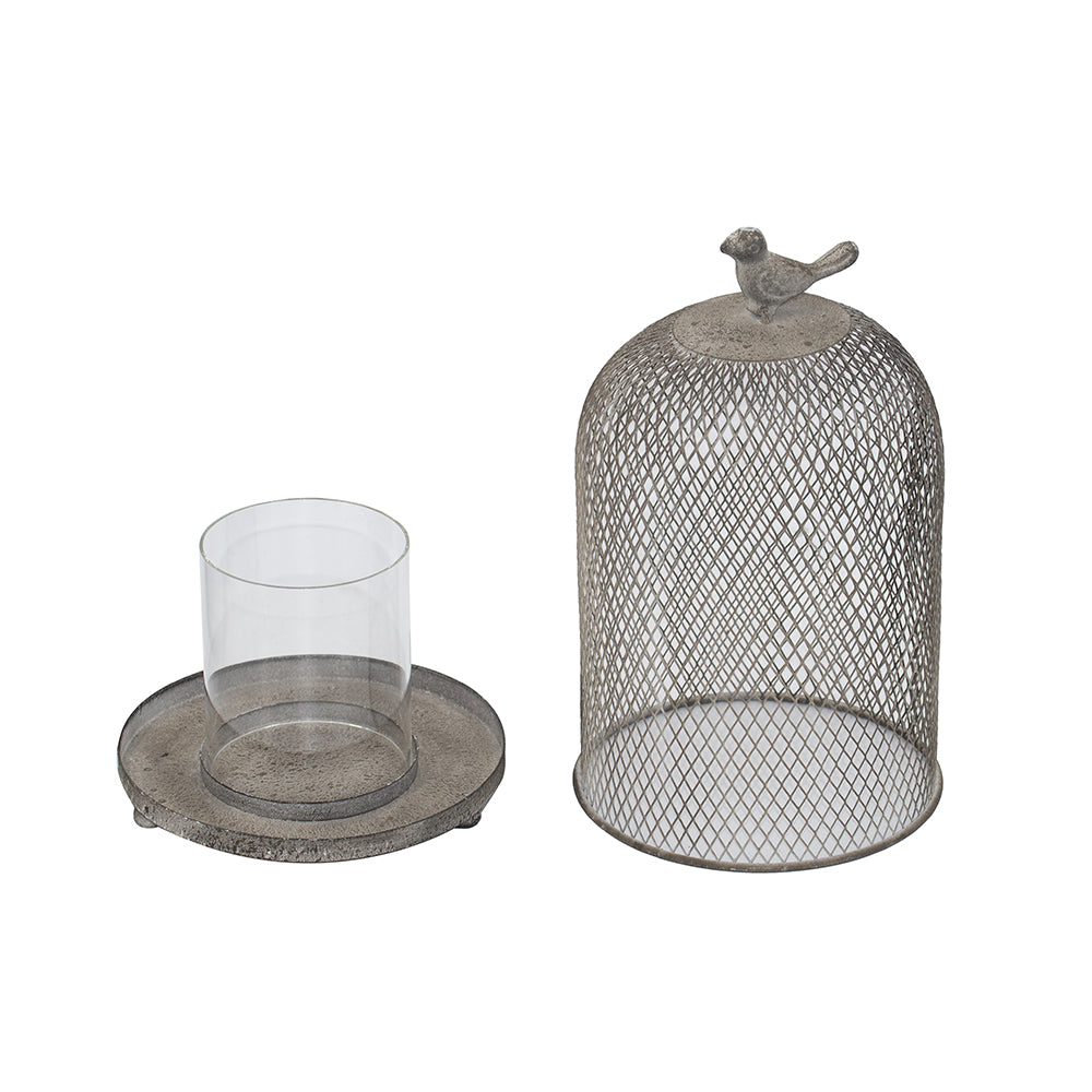 Antique Gray Mesh Ophira Sparrow Candle Holder