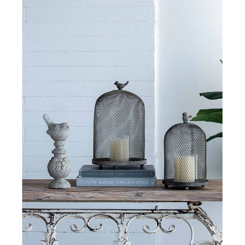 Antique Gray Mesh Ophira Sparrow Candle Holder