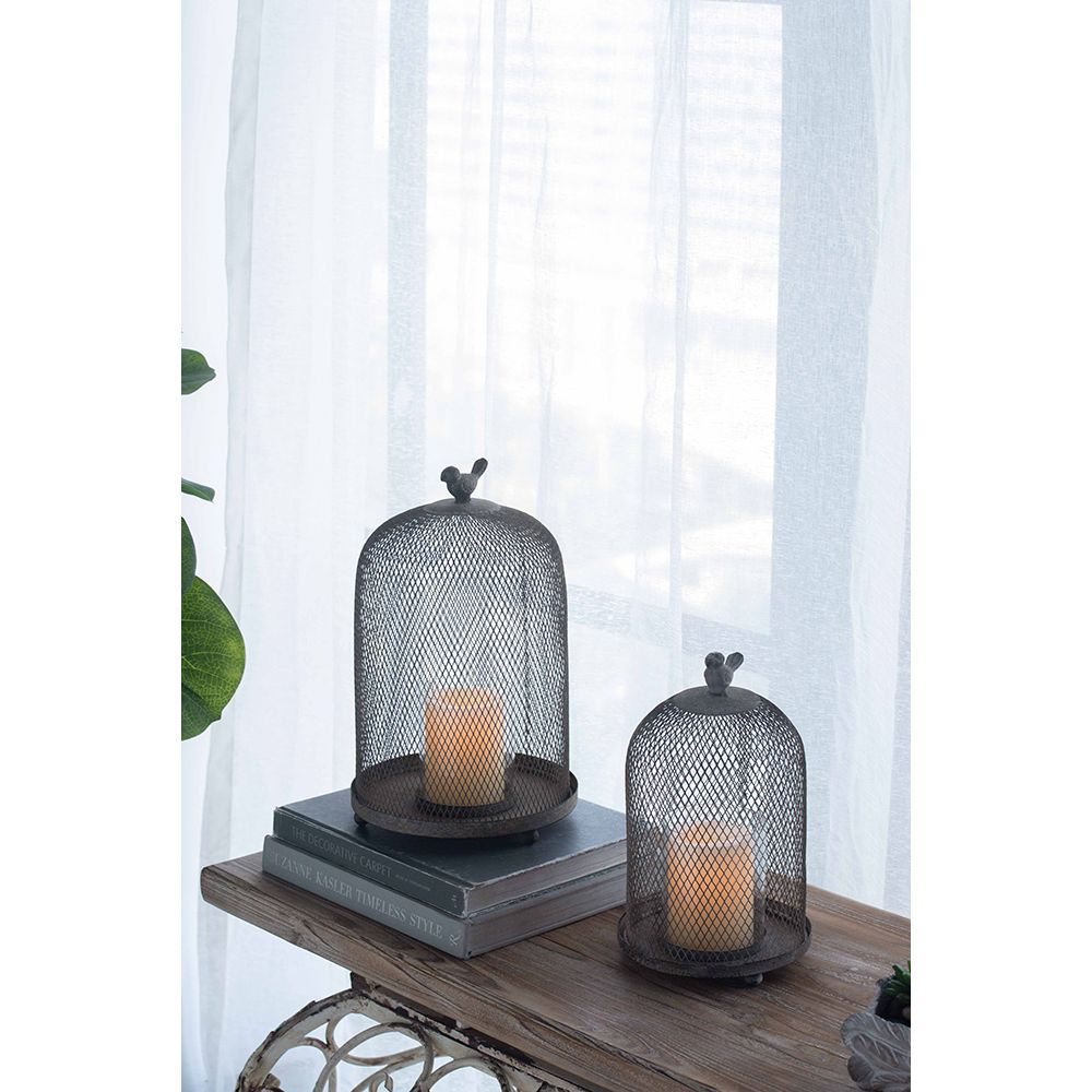 Antique Gray Mesh Ophira Sparrow Candle Holder